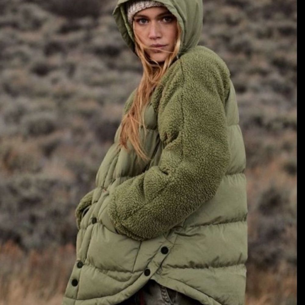 Pilcro Green Swing Puffer Jacket | Size S